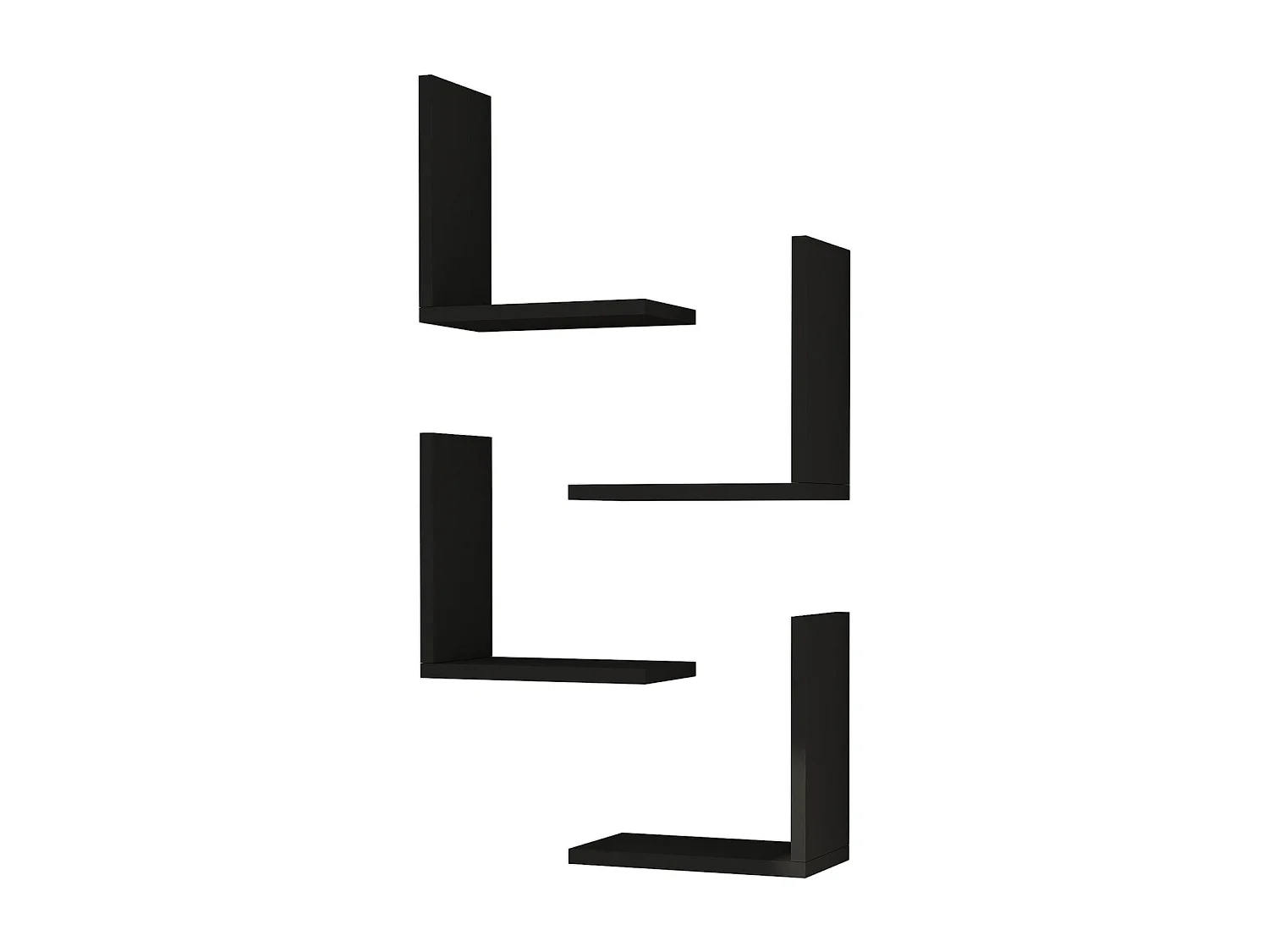 Lot de 4 étagères noire 30 x 16 x 30 cm 03_0007094