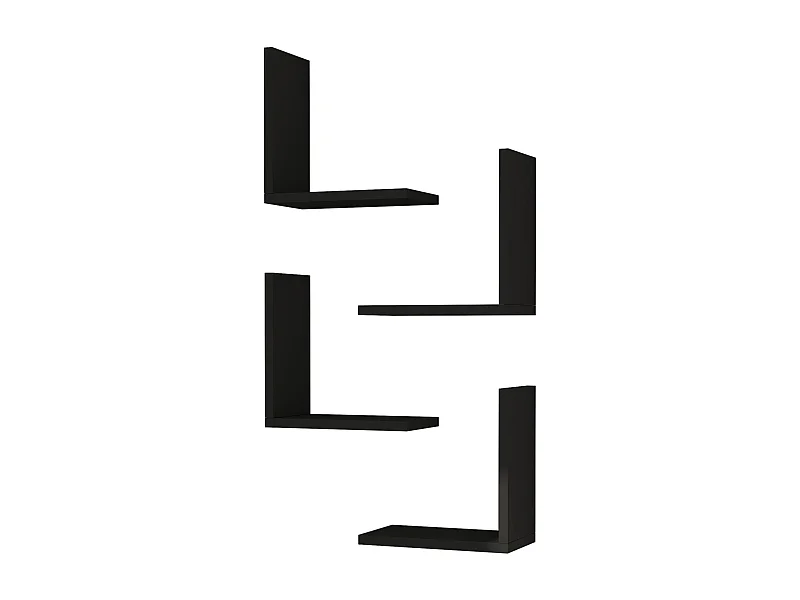 Set di 4 mensole da parete 30 x 30 x 16 cm nere 03_0007094