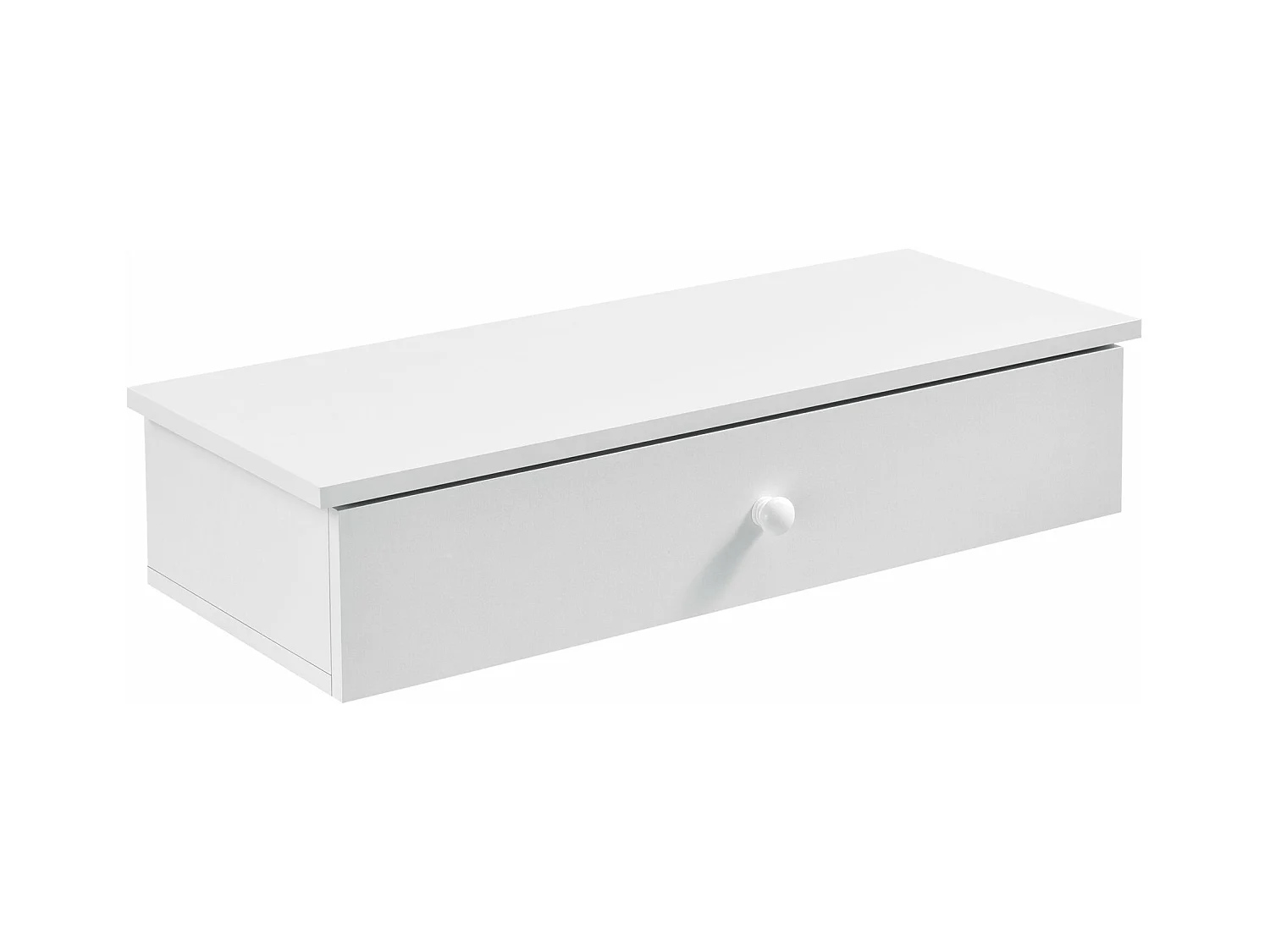 Étagère murale avec rangement blanche 60 x 24 x 12.6 cm 03_0001720