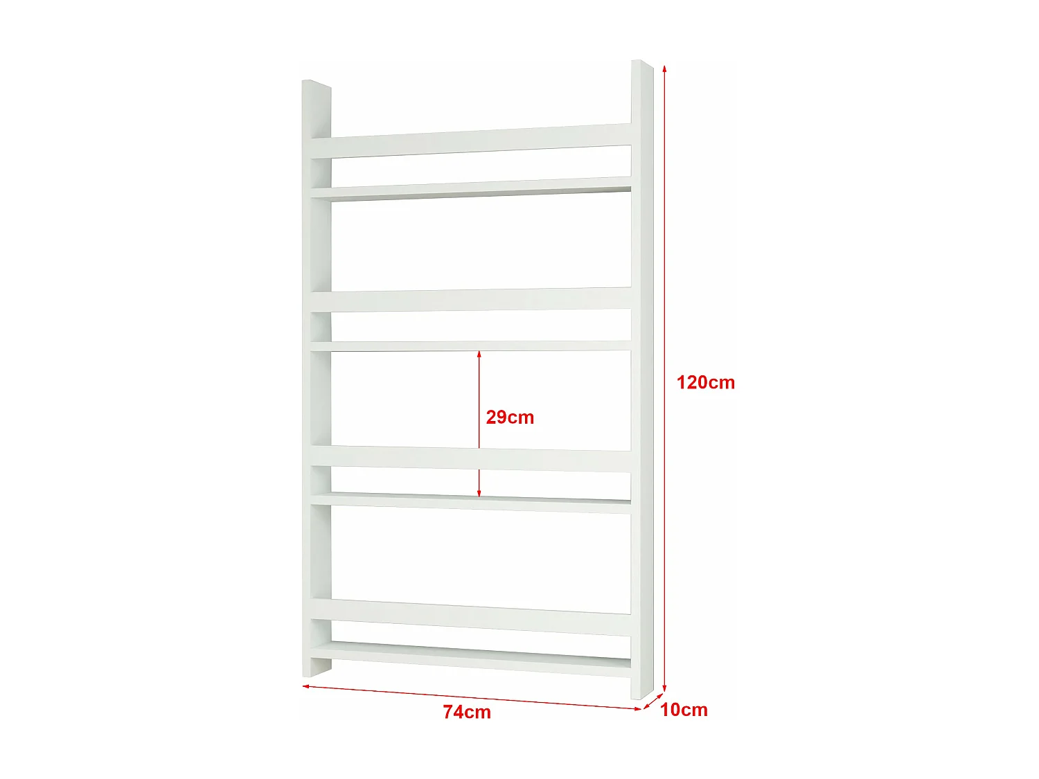 Mensola da parete a 4 livelli 120 x 74 x 10 cm bianco 03_0007051
