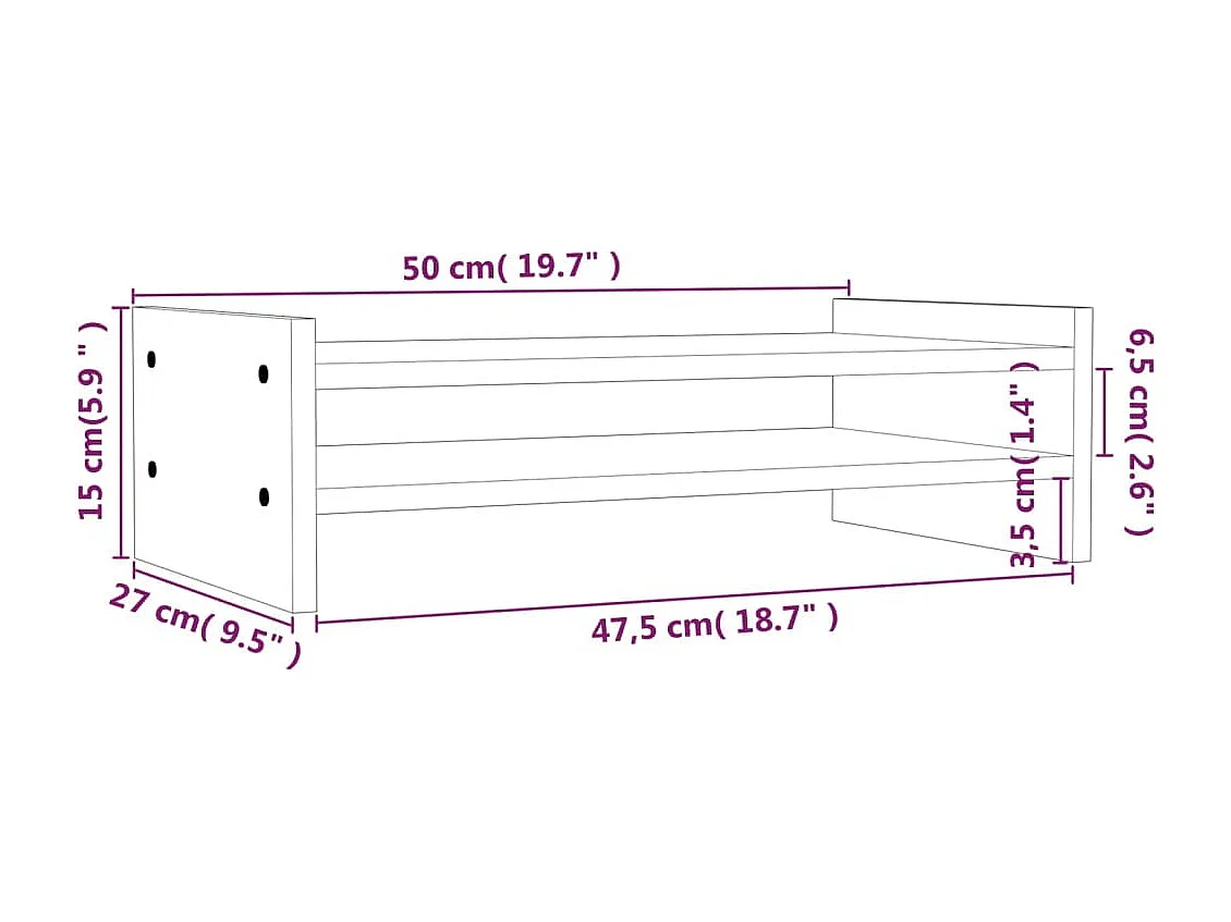Support de moniteur 50 bois marron 50 x 27 x 15 cm 02_0021137