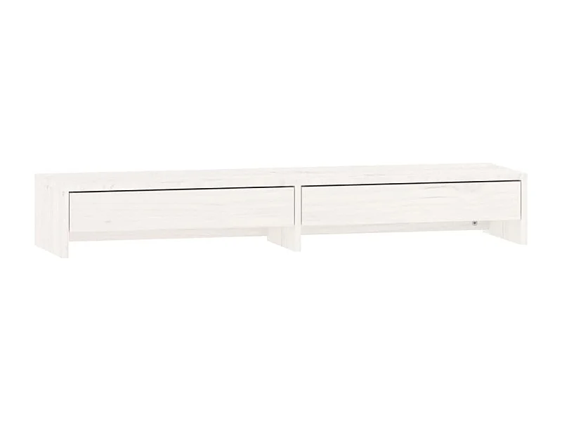 Supporto per monitor bianco 100 x 27 x 15 cm in legno massello di pino 02_0021218