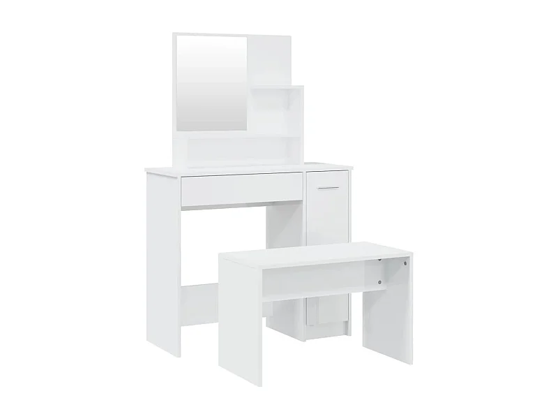 Set toletta mobile per camera da letto 86,5 x 35 x 136 cm bianco lucido 02_0006350