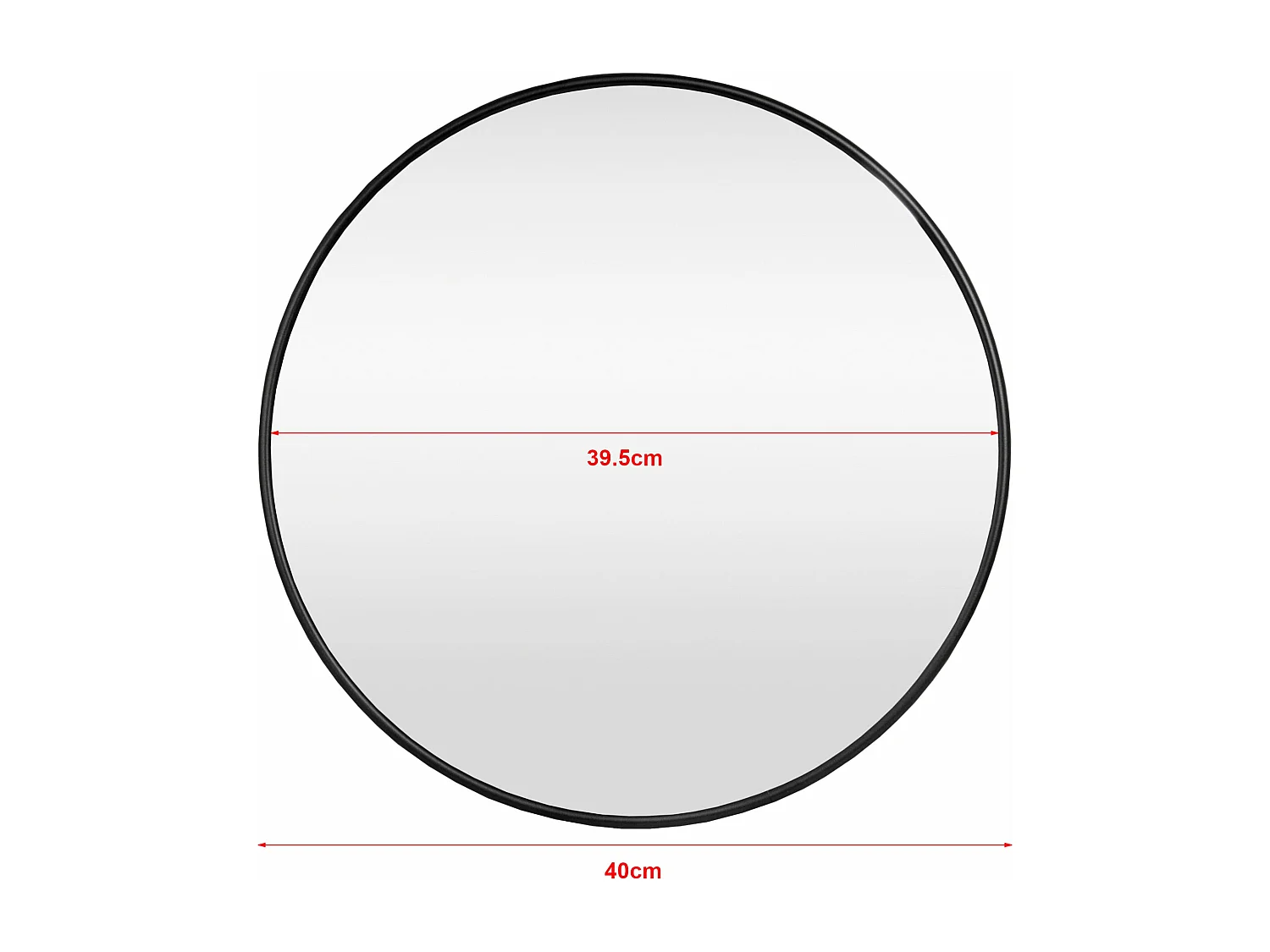 Espejo de pared diámetro 40 cm marco de aluminio negro 03_0007934