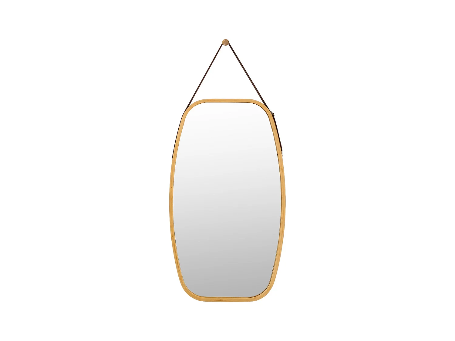 Miroir mural suspendu avec cuir marron 77 x 1.5 x 83 cm 20_0005060