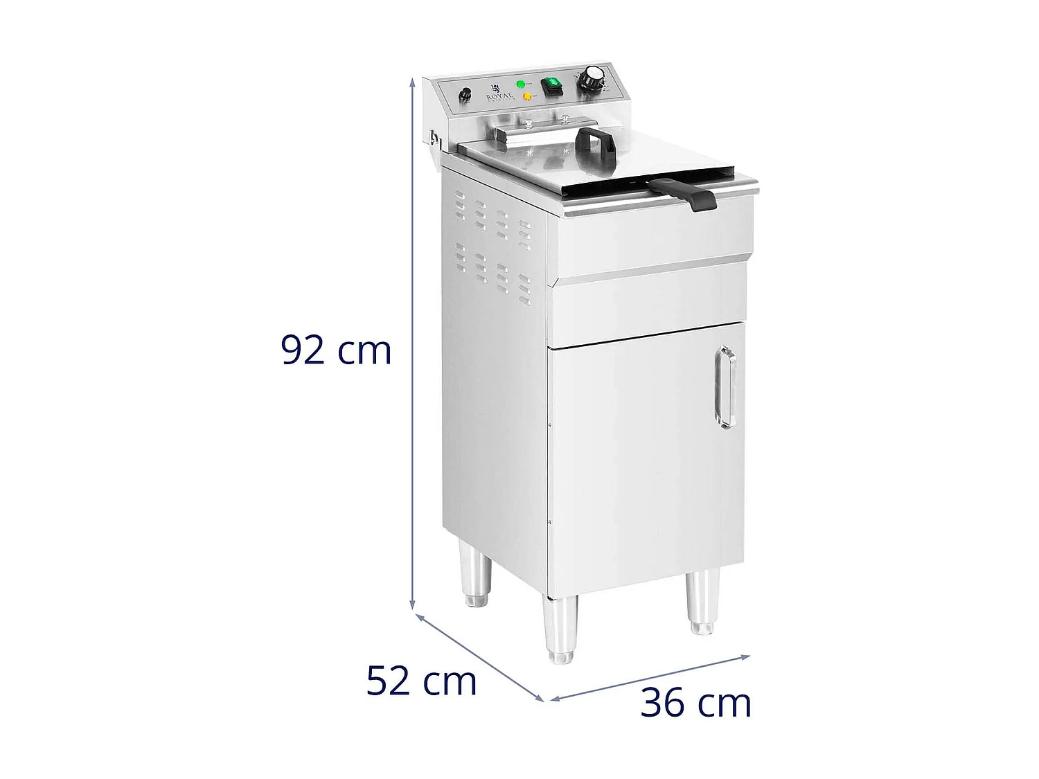 Freidora eléctrica de 13 litros 5000 vatios grifo de vaciado zona fría sobre mueble profesional de acero inoxidable 14_0003985