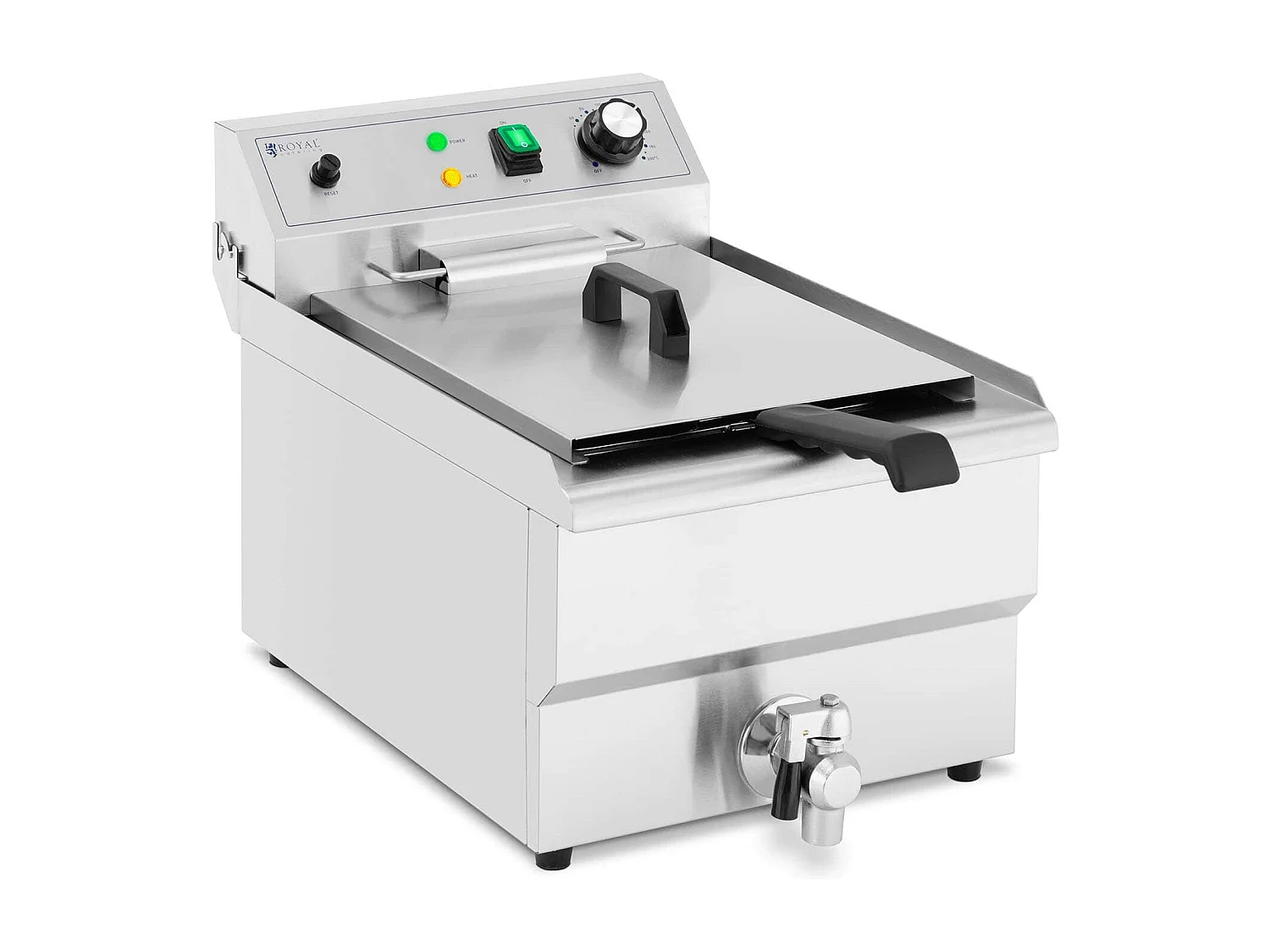 Freidora eléctrica 13 litros 3000 vatios válvula desagüe zona fría profesional acero inoxidable 14_0003986