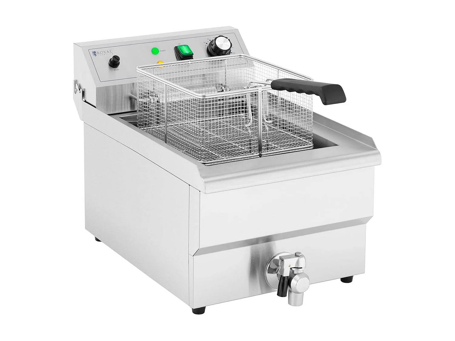 Freidora eléctrica 13 litros 3000 vatios válvula desagüe zona fría profesional acero inoxidable 14_0003986