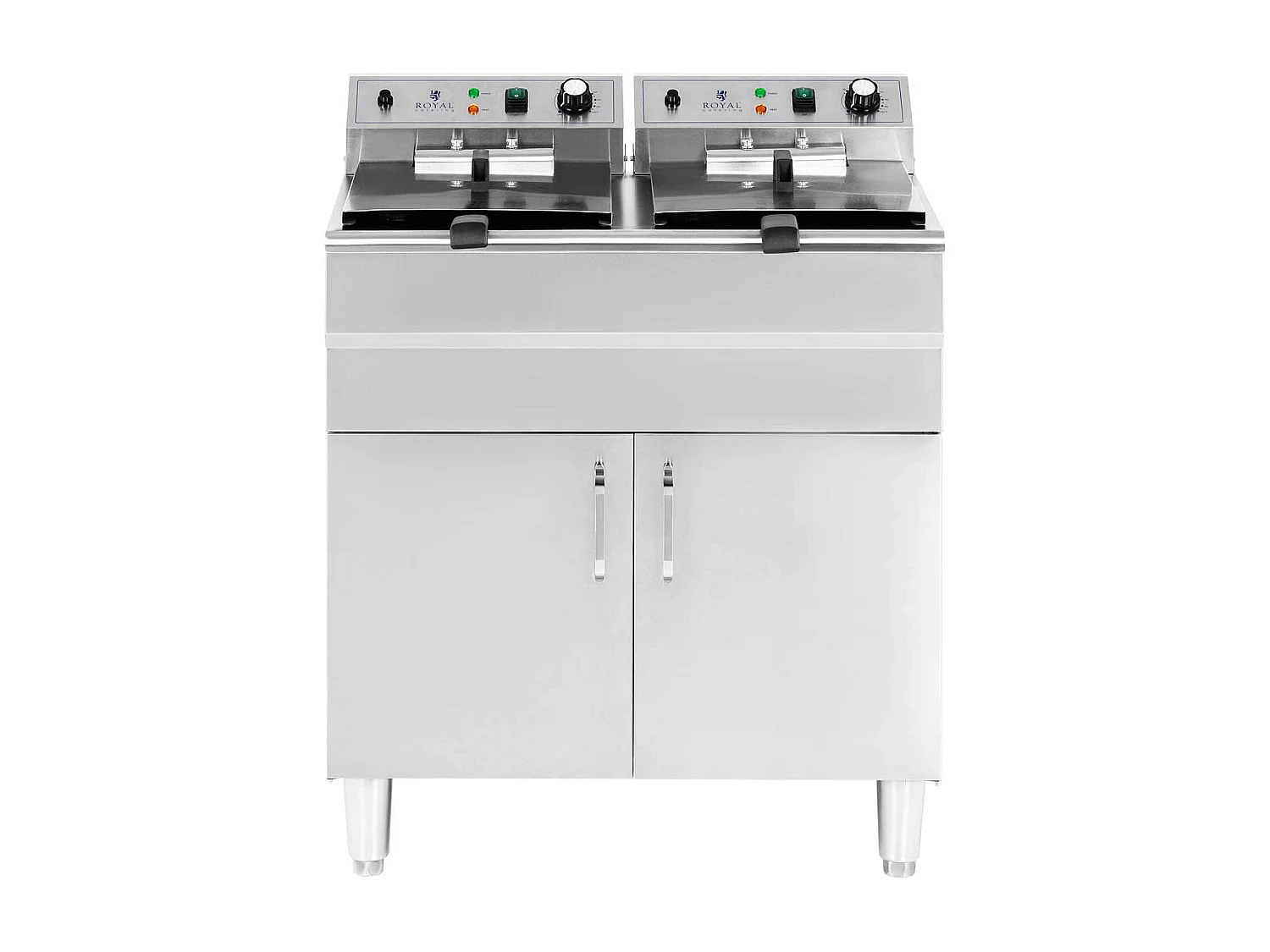 Fritadeira elétrica dupla 26 litros 10.000 watts torneira zona fria armário profissional aço inoxidável 14_0003983