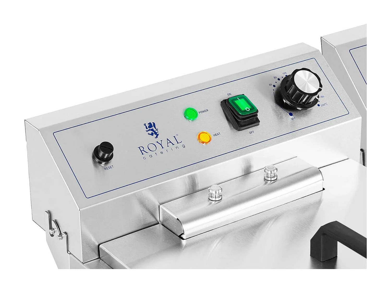 Friggitrice elettrica doppia 26 litri 10.000 watt rubinetto zona fredda mobiletto professionale acciaio inox 14_0003983