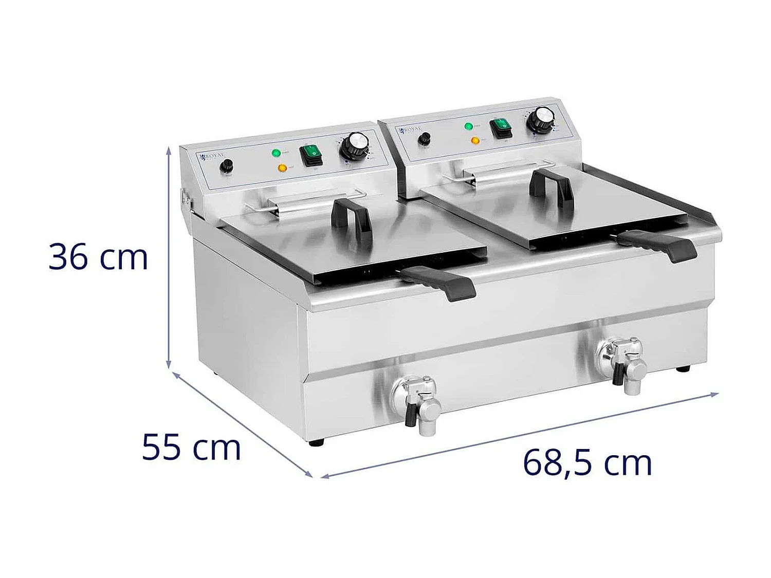 Freidora eléctrica 2 x 16 litros 230 voltios profesional 3000 vatios acero inoxidable 14_0003984