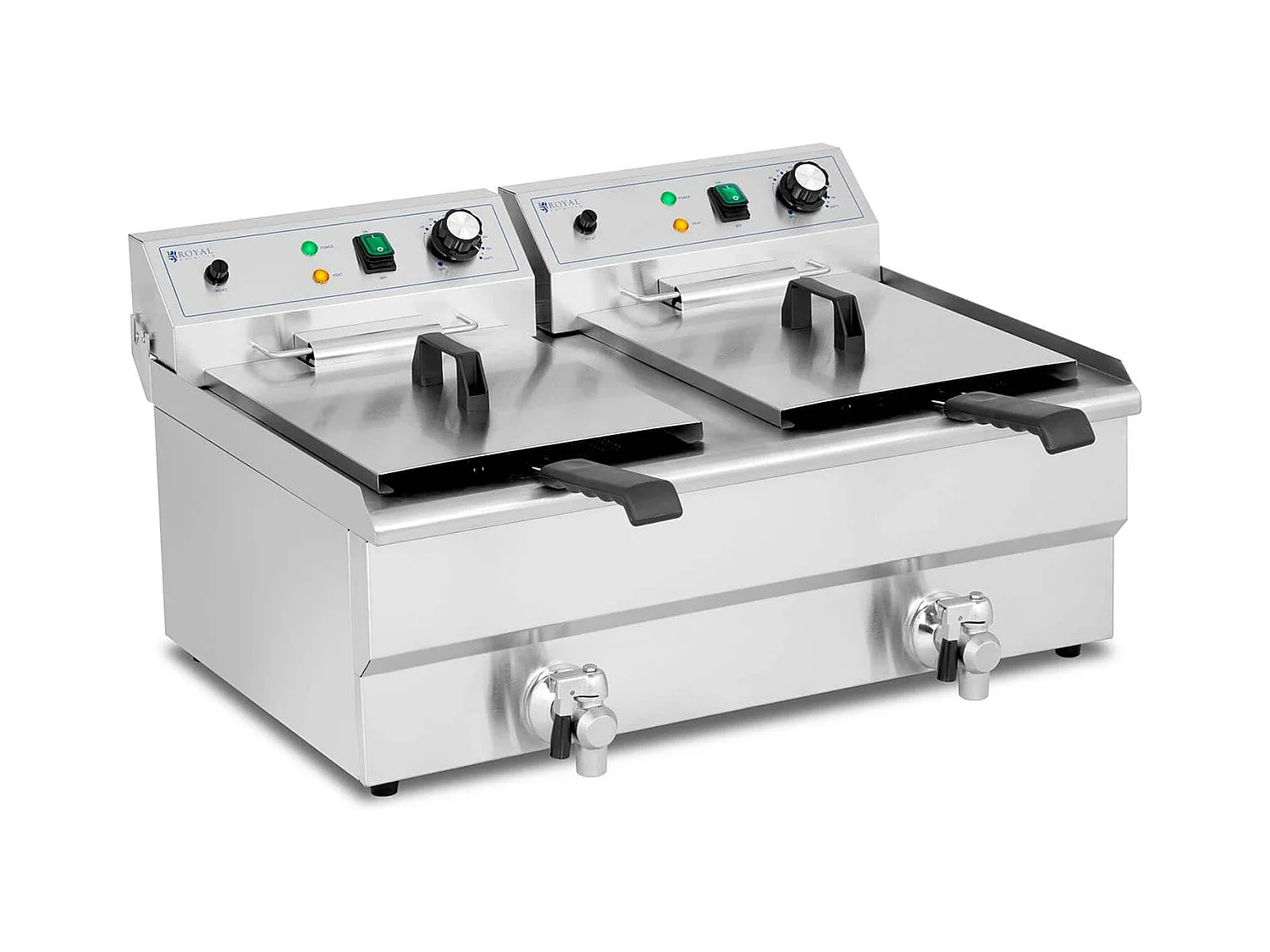 Fritadeira elétrica 2 x 16 litros 230 volts profissional 3000 watts aço inoxidável 14_0003984
