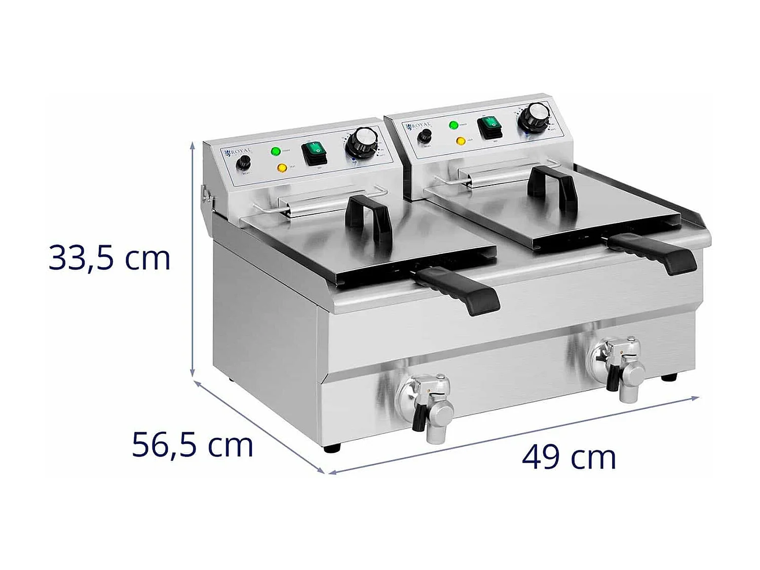 Fritadeira elétrica 2 x 11 litros 230 volts profissional em aço inoxidável 14_0003987