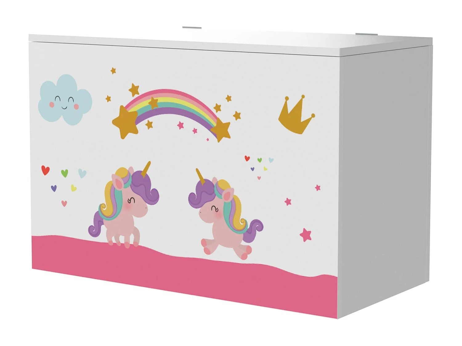 Caixa de armazenamento infantil 40 x 60 x 30 cm branco / roxo / rosa 03_0006813