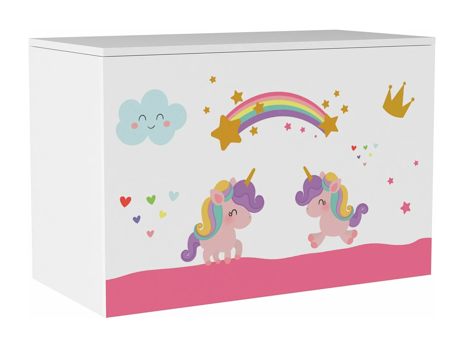 Caixa de armazenamento infantil 40 x 60 x 30 cm branco / roxo / rosa 03_0006813