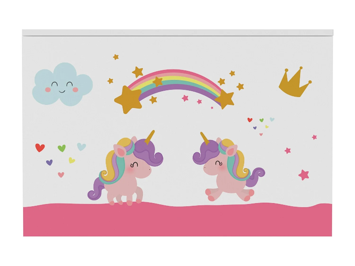 Caixa de armazenamento infantil 40 x 60 x 30 cm branco / roxo / rosa 03_0006813