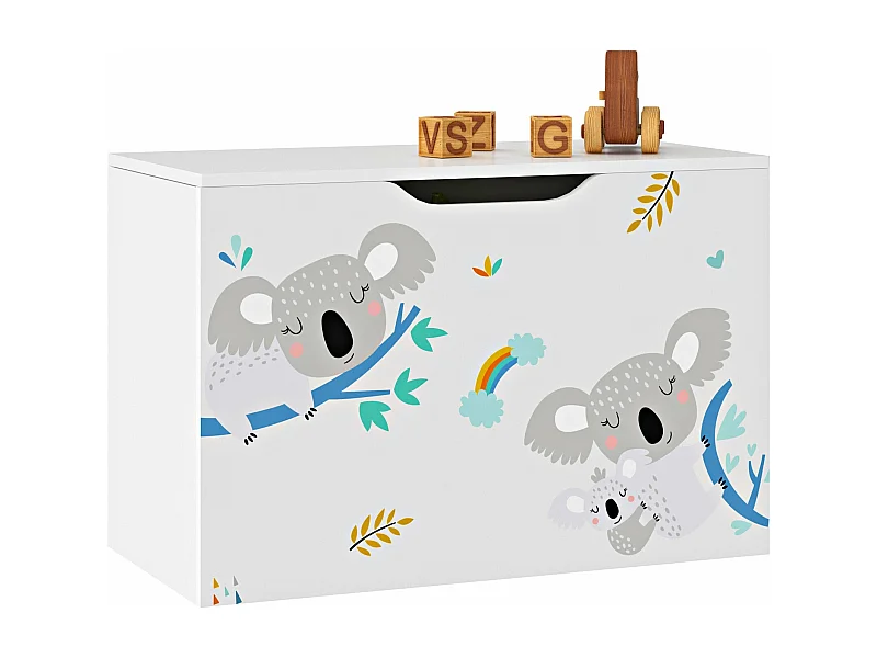 Scatola portaoggetti per bambini 40 x 60 x 30 cm bianco / grigio / blu 03_0006811