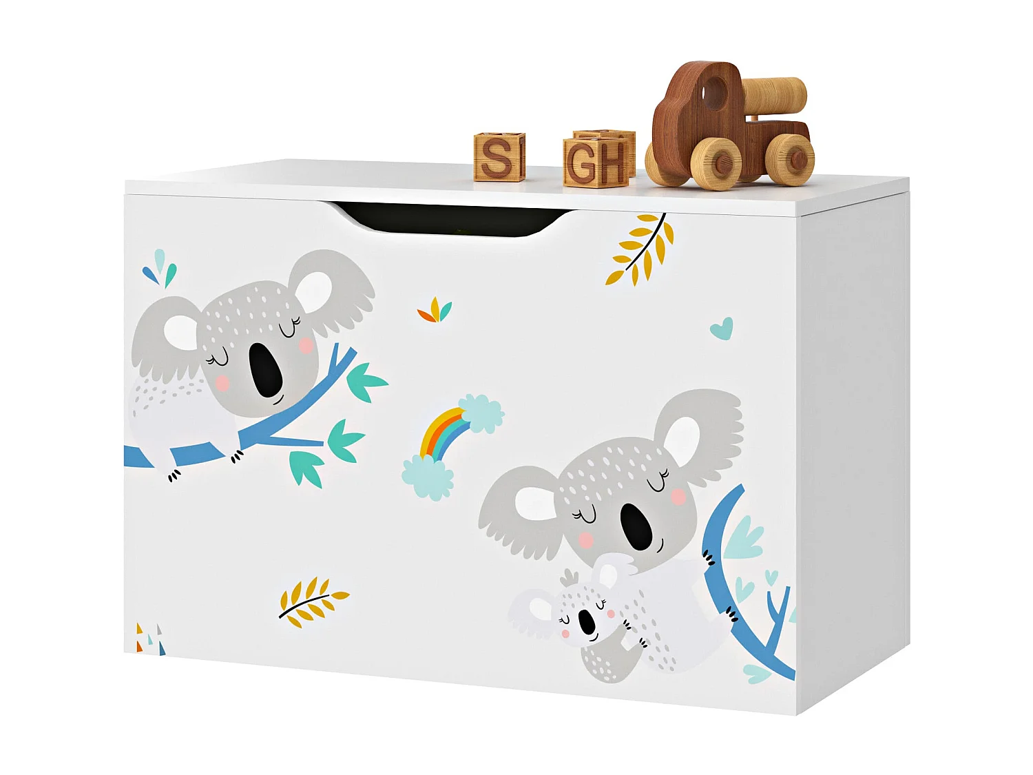 Scatola portaoggetti per bambini 40 x 60 x 30 cm bianco / grigio / blu 03_0006811