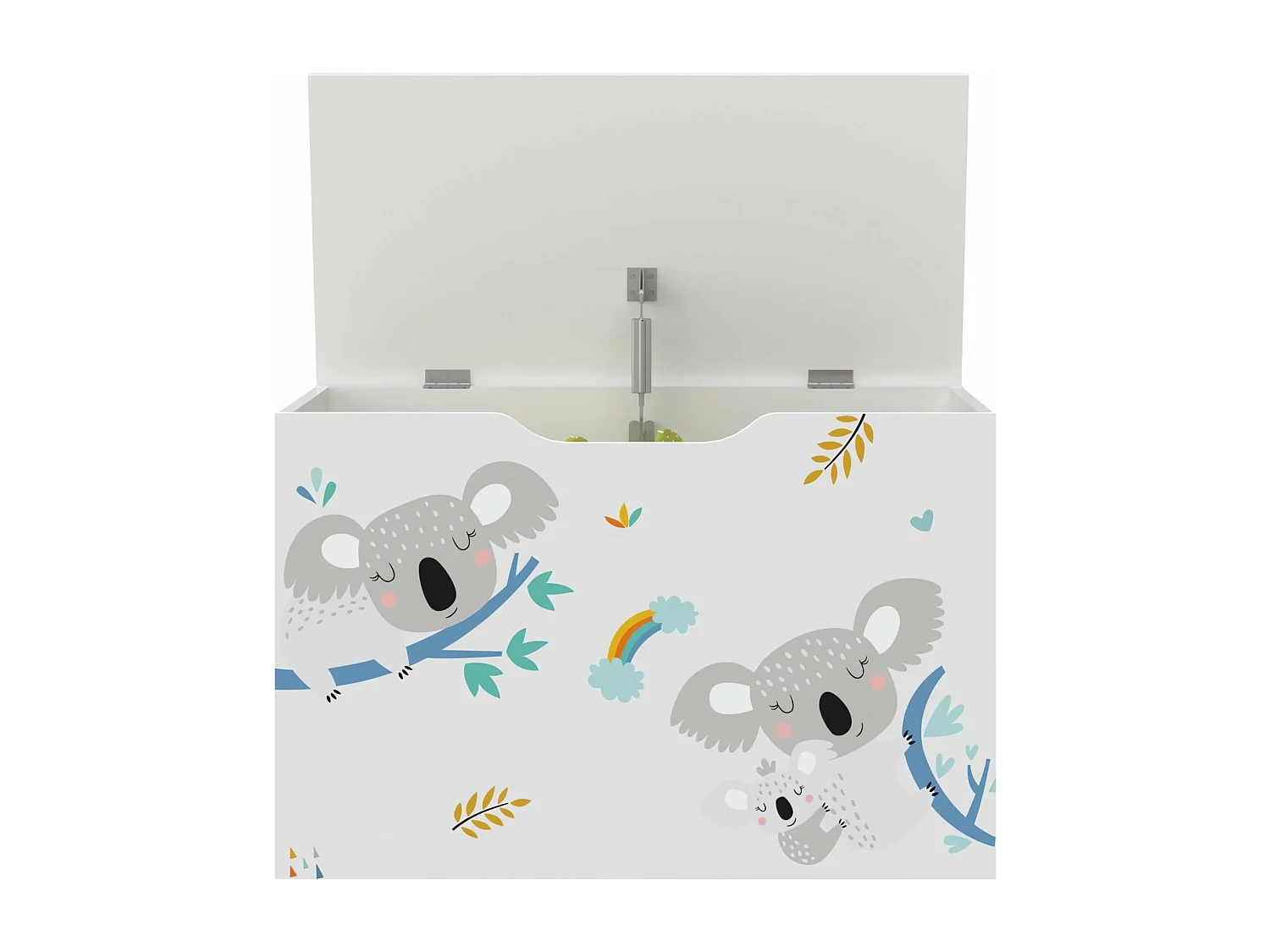 Scatola portaoggetti per bambini 40 x 60 x 30 cm bianco / grigio / blu 03_0006811