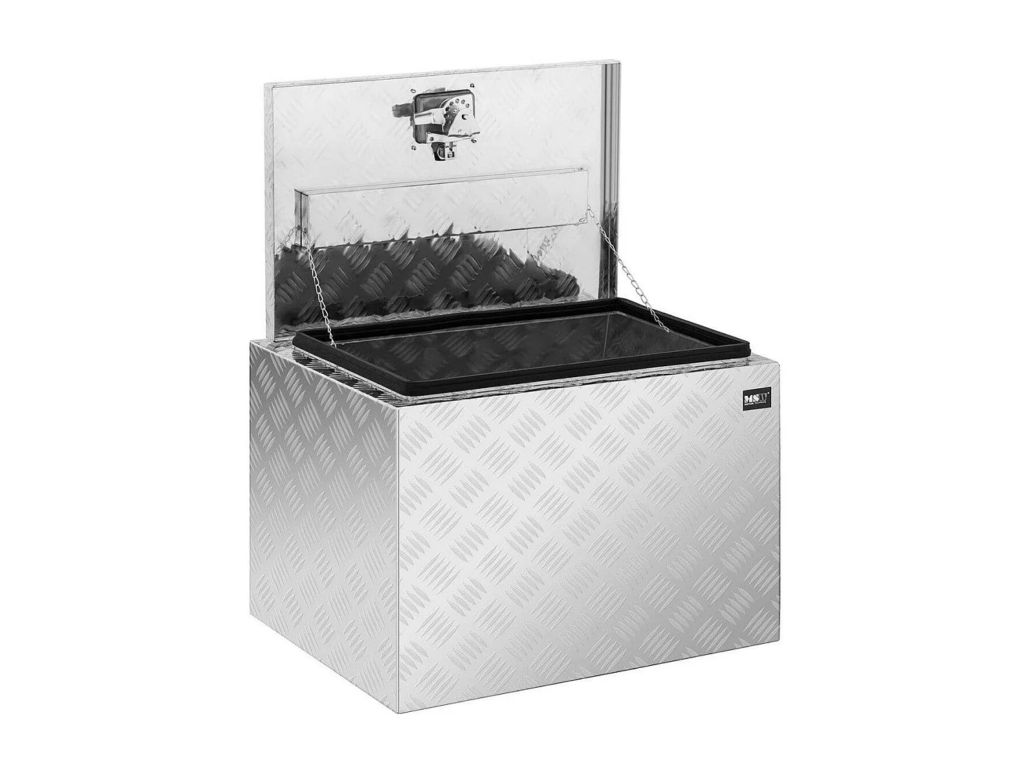 Box portaoggetti in alluminio 45 x 60 x 45 cm 120 litri con serratura 14_0001074