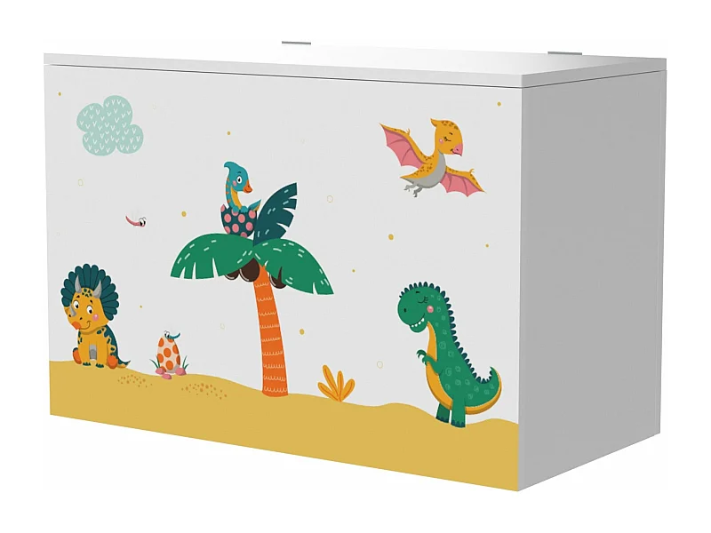 Scatola portaoggetti per bambini 40 x 60 x 30 cm bianco/verde/giallo 03_0006812