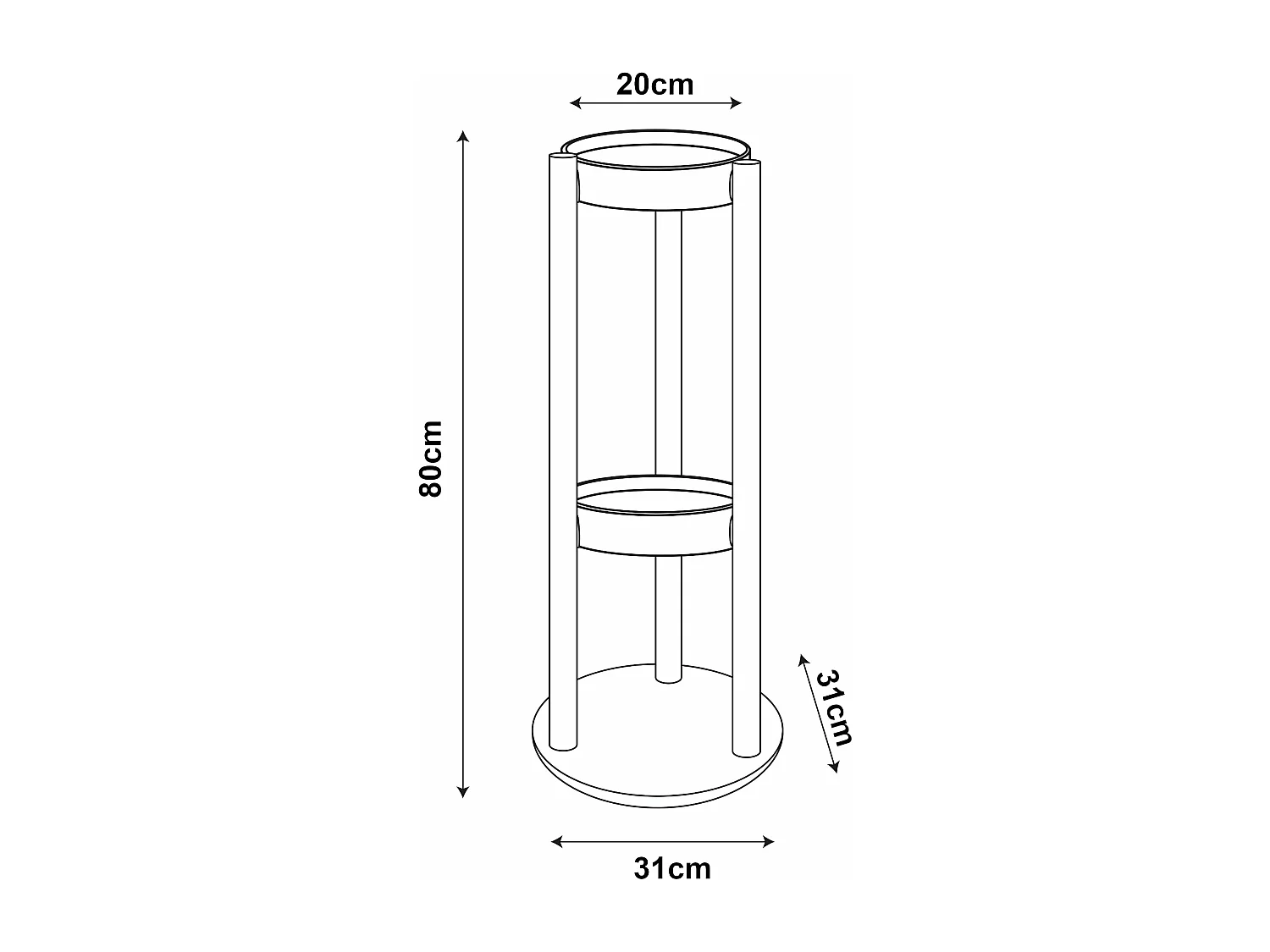 Étagère à plantes sastamala bambou marron 31 x 31 x 80 cm 03_0007714