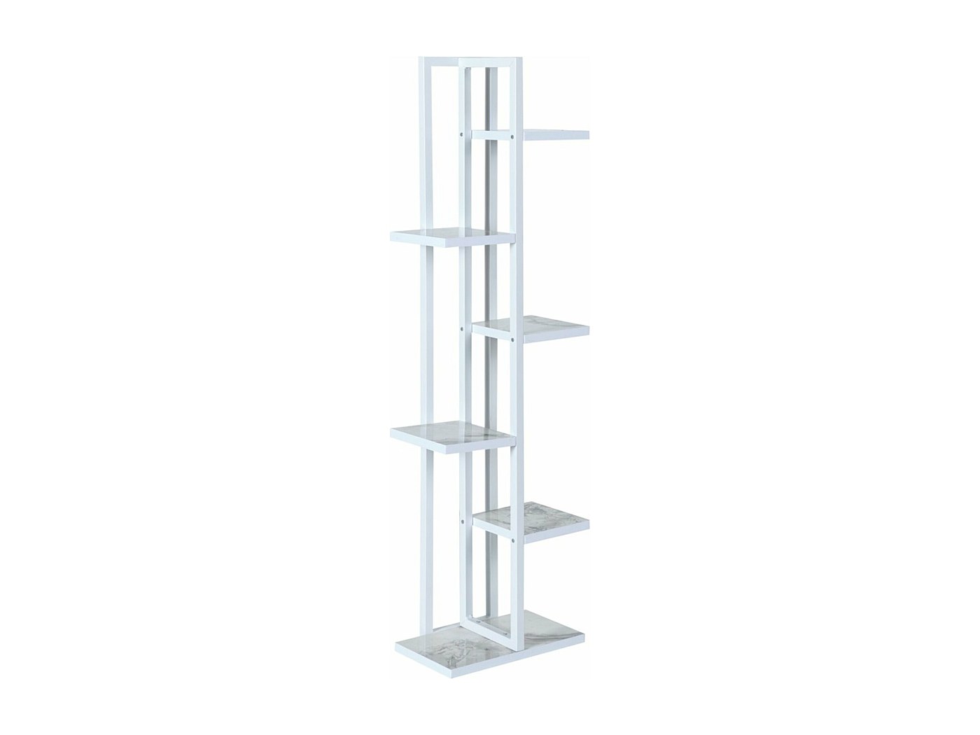 Portapiante a 5 livelli 120 x 34 x 21 cm marmo bianco bianco 03 0007699