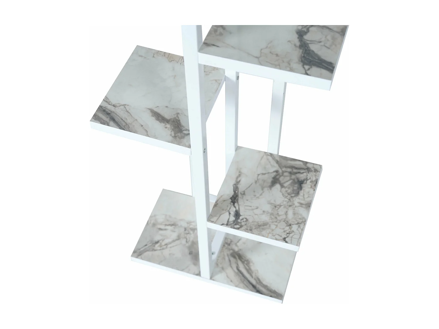 Portapiante a 5 livelli 120 x 34 x 21 cm marmo bianco / bianco 03_0007699