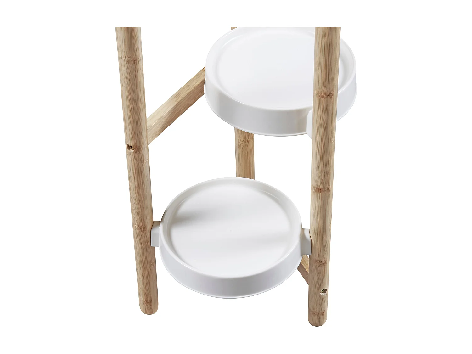 Prateleira para plantas Sastamala com 4 níveis de plástico de bambu 85 x 32 x 32 cm branco natural 03_0007718