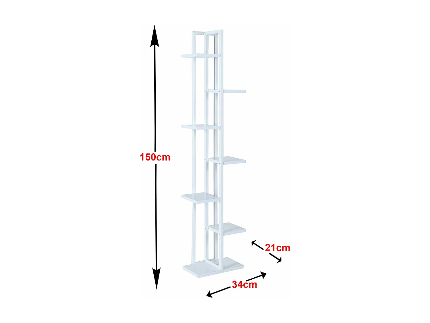 Suporte para plantas de 6 níveis 150 x 34 x 21 cm branco 03_0007693