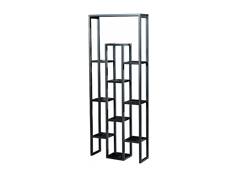 Suporte para plantas de 11 níveis 150 x 60 x 19 cm mármore preto / preto 03_0007690