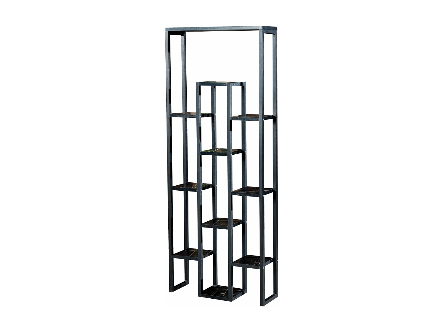 Suporte para plantas de 11 níveis 150 x 60 x 19 cm mármore preto / preto 03_0007690