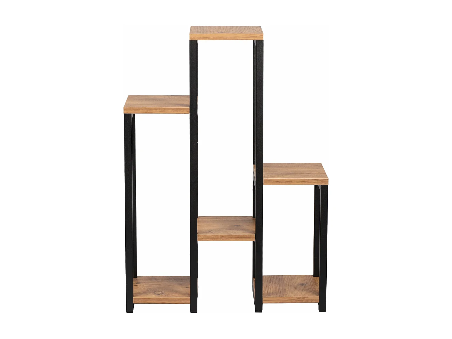 Mensola per piante 6 piattaforme 785 x 56 x 20 cm effetto legno nero 03_0007711