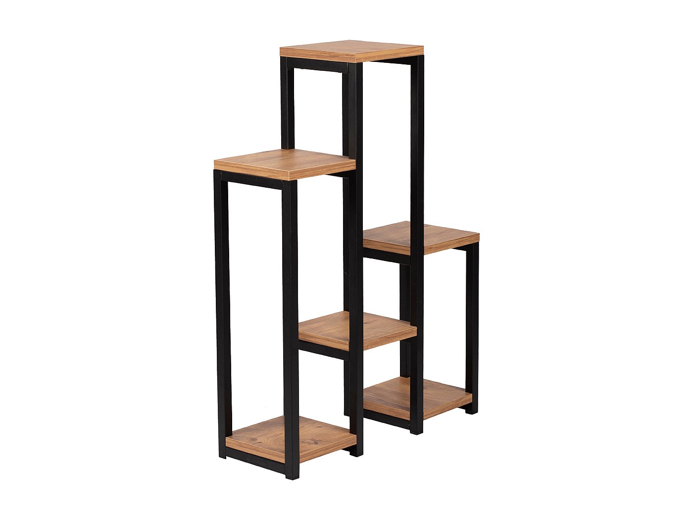 Mensola per piante 6 piattaforme 785 x 56 x 20 cm effetto legno nero 03