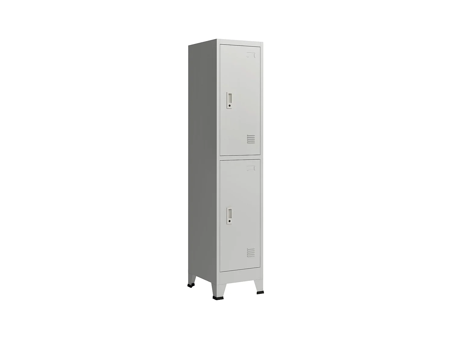 Armadio spogliatoio da ufficio per ufficio, officina, camera da letto, acciaio metallico con 2 ante in acciaio laccato 180 x 38 x 45 cm grigio 03_0006346