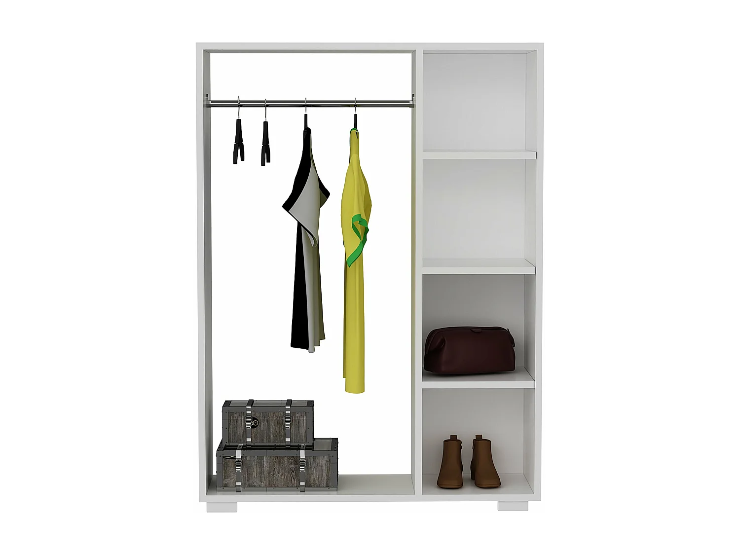 Armario con 4 compartimentos de almacenamiento 123 x 90 x 30 cm blanco 03_0006359