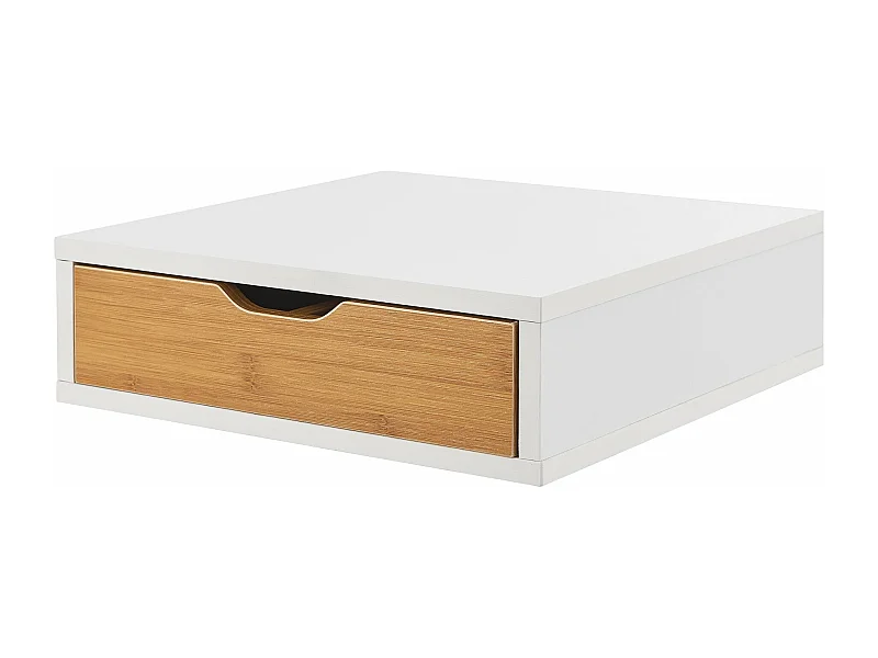 Organizador de escritorio MDF 9 x 30 x 31 cm blanco efecto bambú 03_0006353