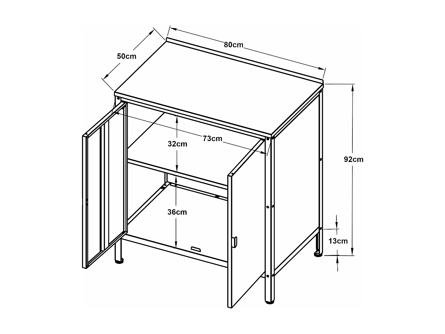 Armoire de jardin acier noire 80 x 50 x 92 cm 03_0006354