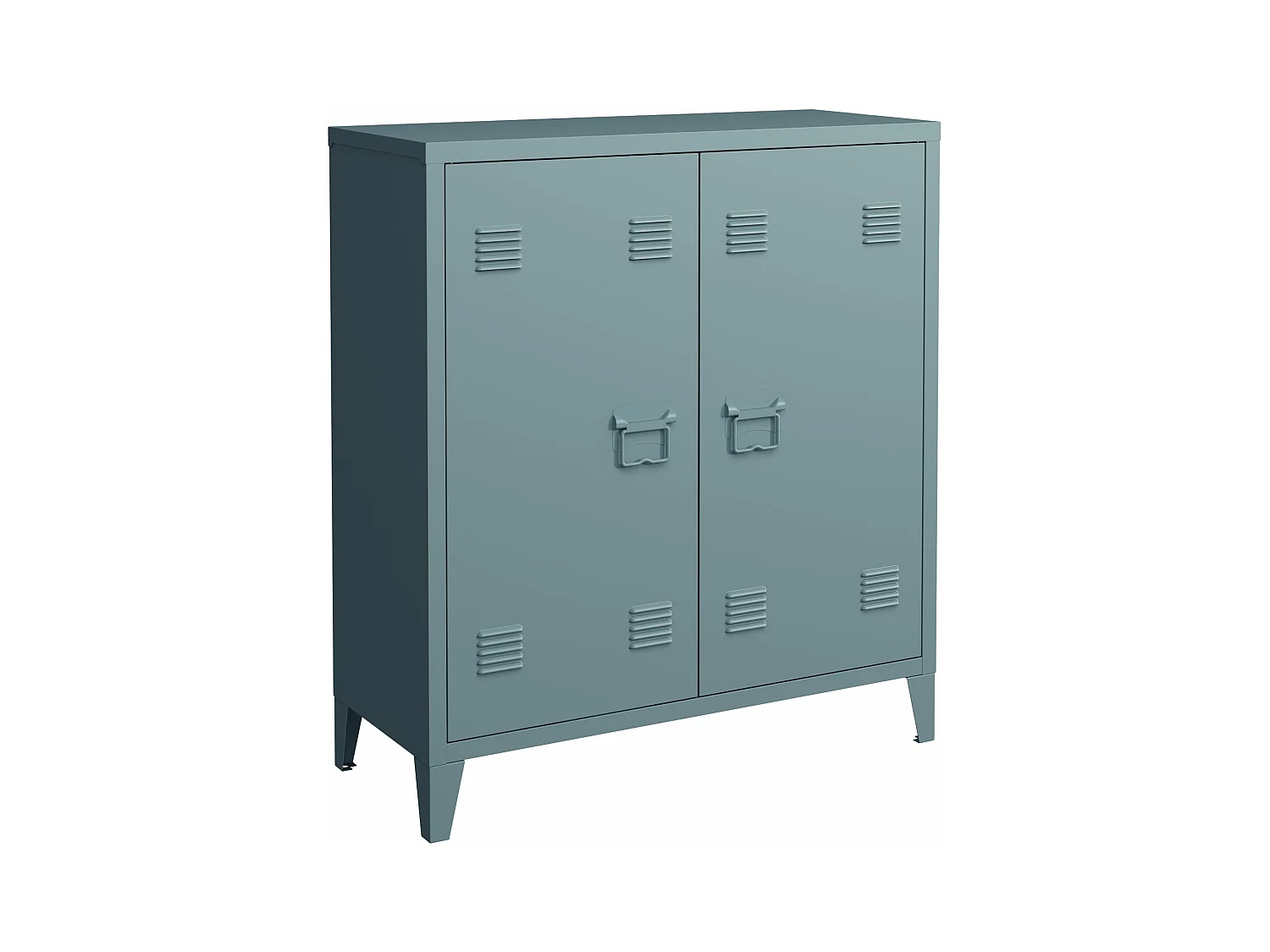 Armário de armário de escritório para oficina de escritório quarto metal escritório aço com 2 portas 90 x 80 x 33 cm cinza-azul 03_0006339