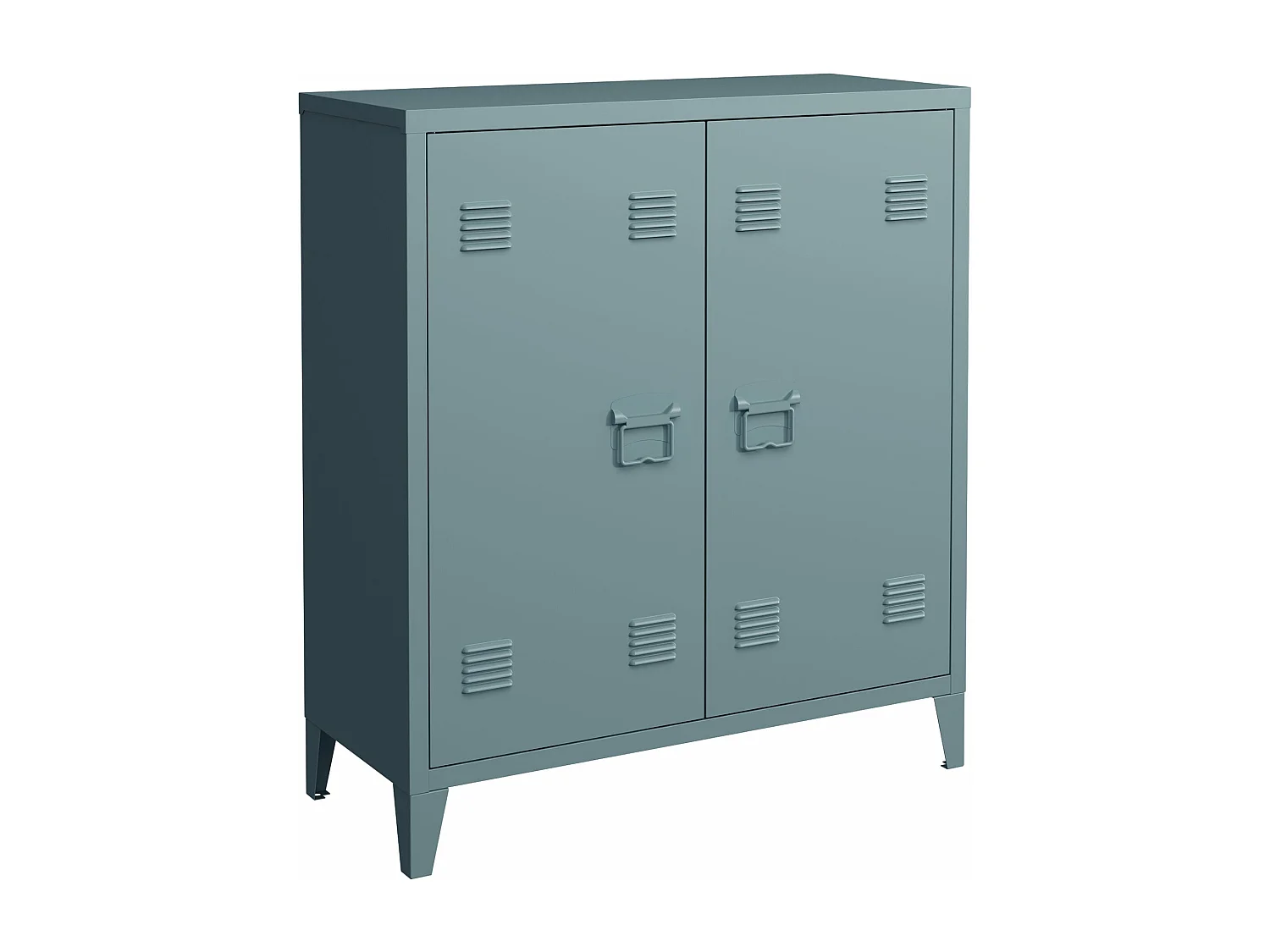 Armário de armário de escritório para oficina de escritório quarto metal escritório aço com 2 portas 90 x 80 x 33 cm cinza-azul 03_0006339