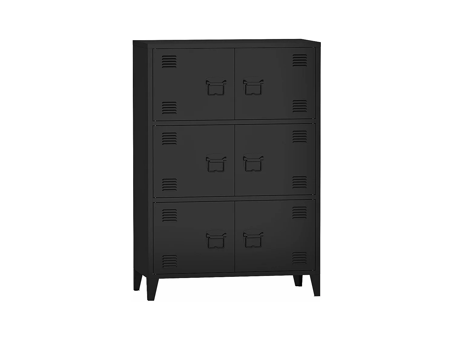 Armadio da ufficio armadietto da ufficio per soggiorno ufficio camera da letto officina metallo acciaio 113 x 80 x 40 cm nero 03_0006325