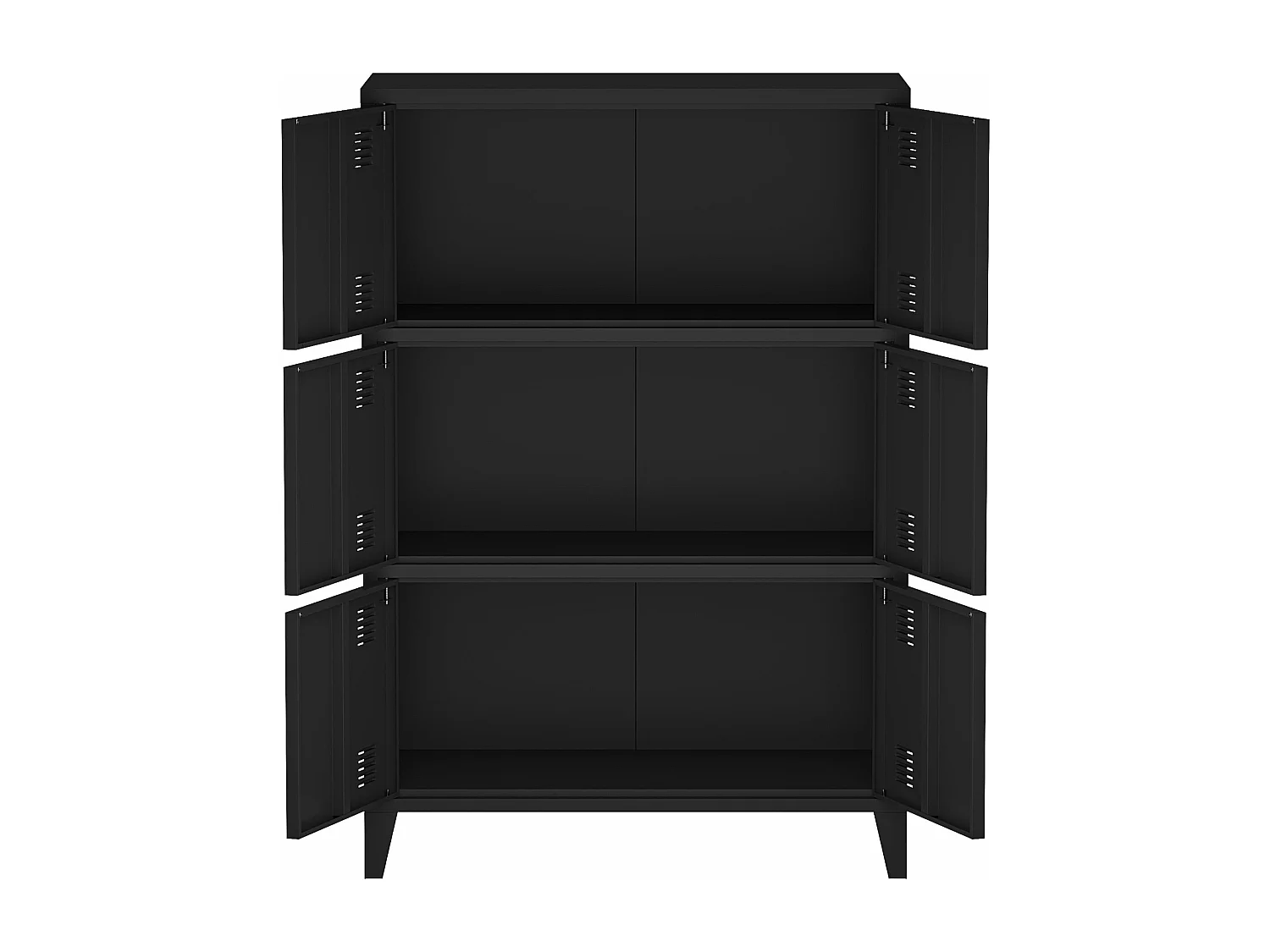 Armadio da ufficio armadietto da ufficio per soggiorno ufficio camera da letto officina metallo acciaio 113 x 80 x 40 cm nero 03_0006325