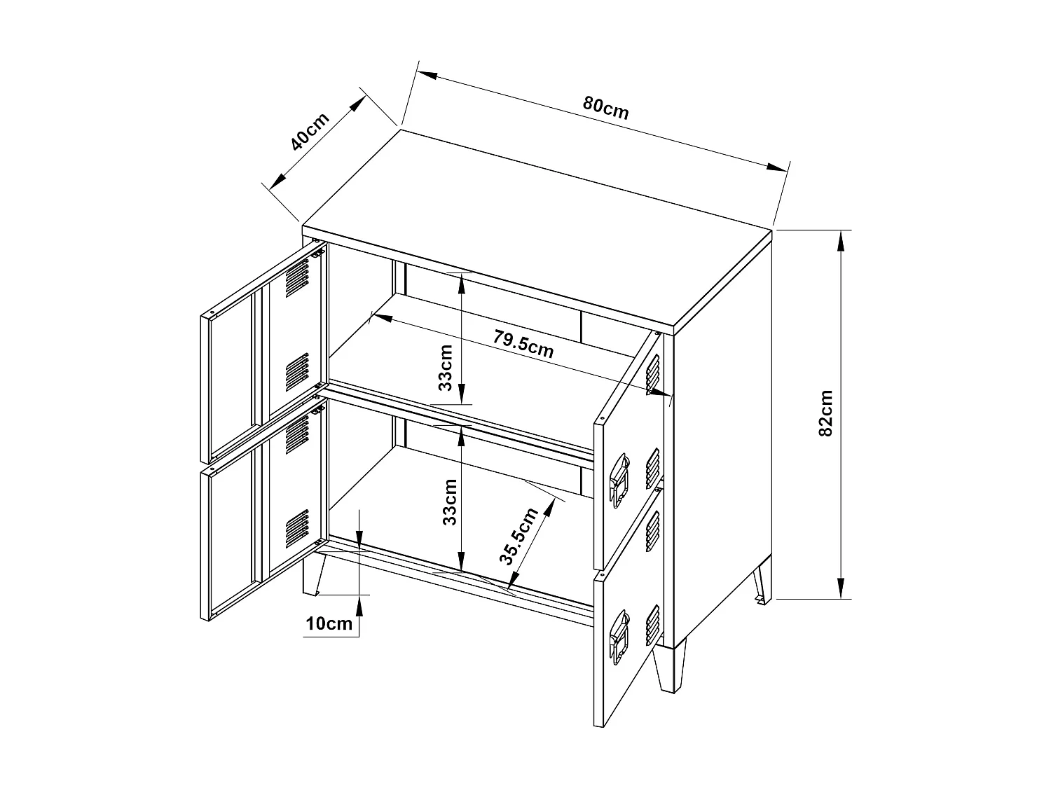 Armoire de bureau casier blanche 80 x 40 x 82 cm 03_0006326