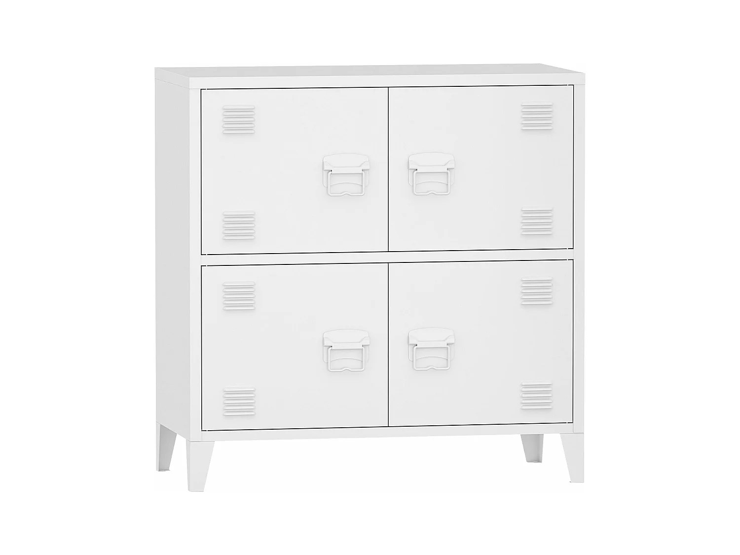 Armadio da ufficio armadietto da ufficio mobiletto per soggiorno ufficio camera da letto officina in metallo con 4 ante in acciaio 82 x 80 x 40 cm bianco 03_0006326