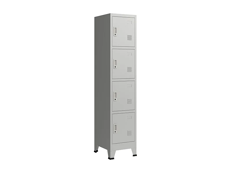 Armário de escritório armário de armazenamento para escritório oficina quarto aço metálico com 4 portas de aço lacado 180 x 38 x 45 cm cinza 03_0006348