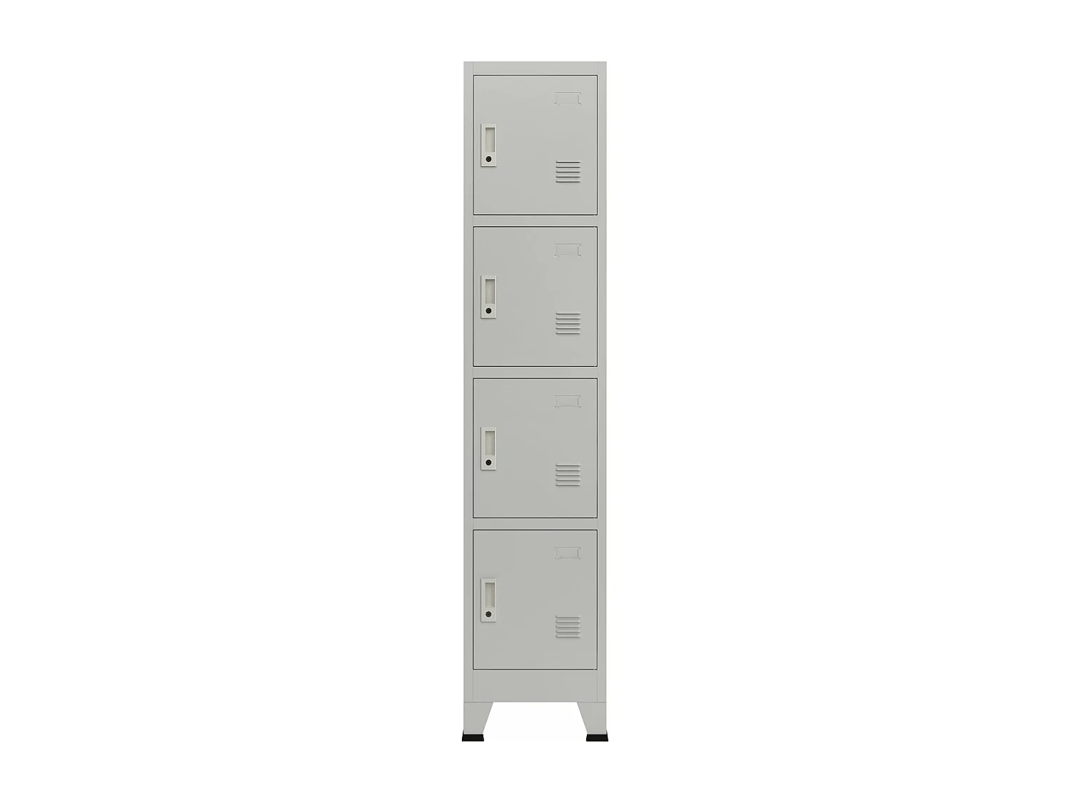 Armadio spogliatoio da ufficio per ufficio, officina, camera da letto, acciaio metallico con 4 ante in acciaio laccato 180 x 38 x 45 cm grigio 03_0006348