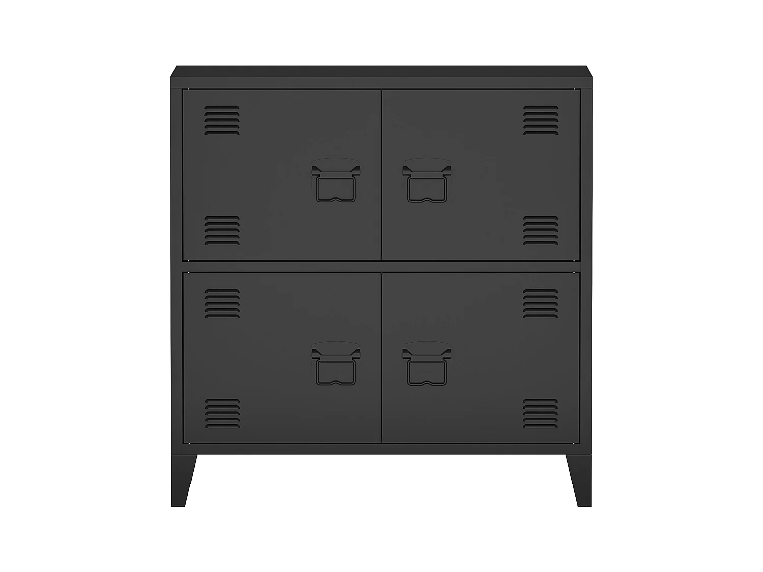 Armadio da ufficio armadietto da ufficio mobiletto per soggiorno ufficio camera da letto officina in metallo con 4 ante in acciaio 82 x 80 x 40 cm nero 03_0006327