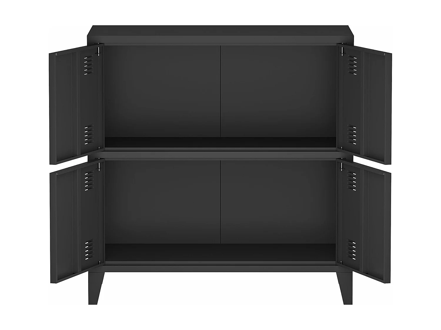 Armário de escritório armário de escritório para sala de estar escritório quarto oficina de metal com 4 portas de aço 82 x 80 x 40 cm preto 03_0006327