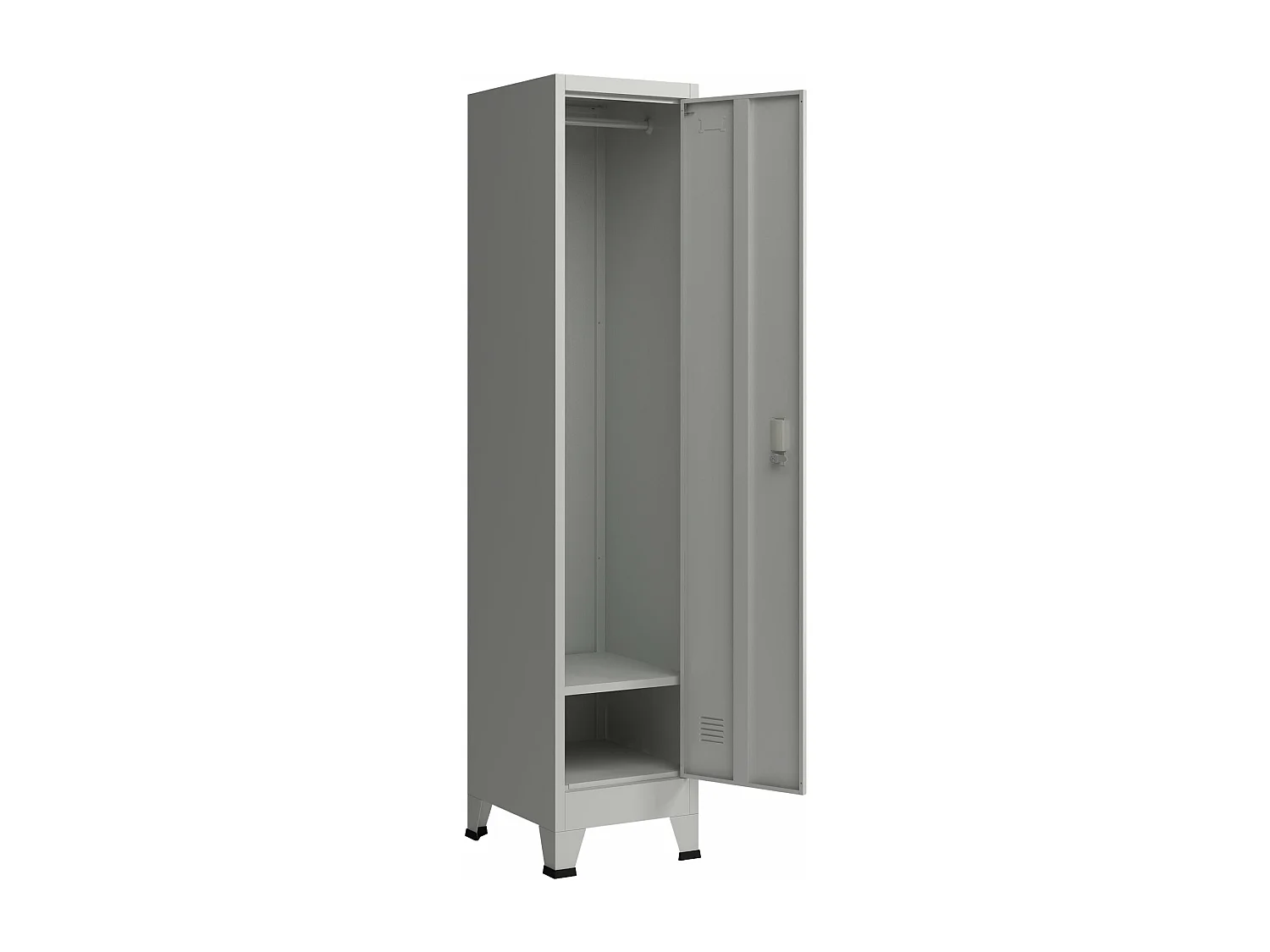 Armadietto spogliatoio da ufficio per ufficio officina camera da letto metallo acciaio con 1 anta in acciaio laccato 180 x 38 x 45 cm grigio 03_0006345