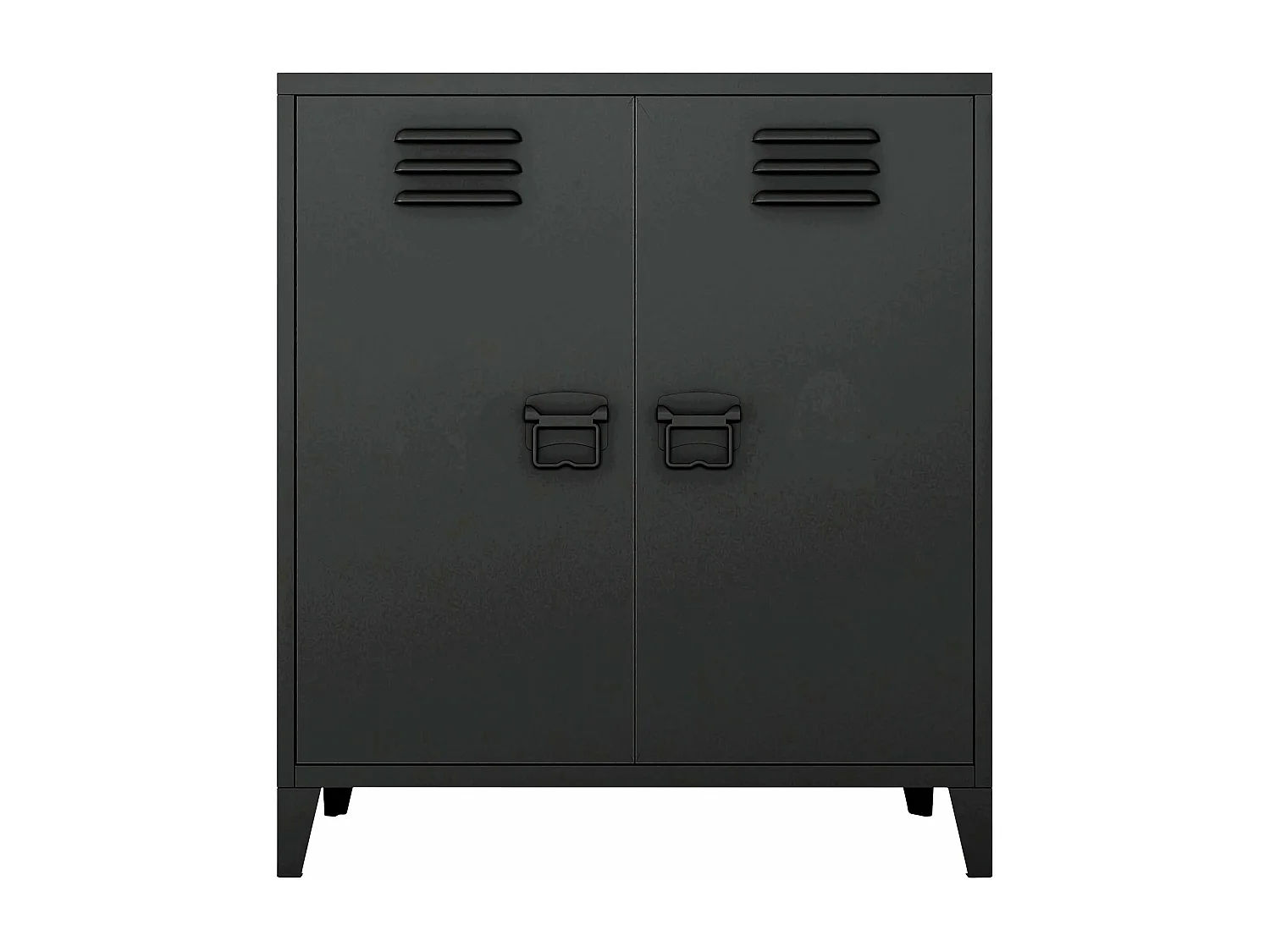 Armário de escritório armário de armazenamento para escritório oficina quarto metal escritório aço com 2 portas 90 x 80 x 33 cm preto fosco 03_0006341